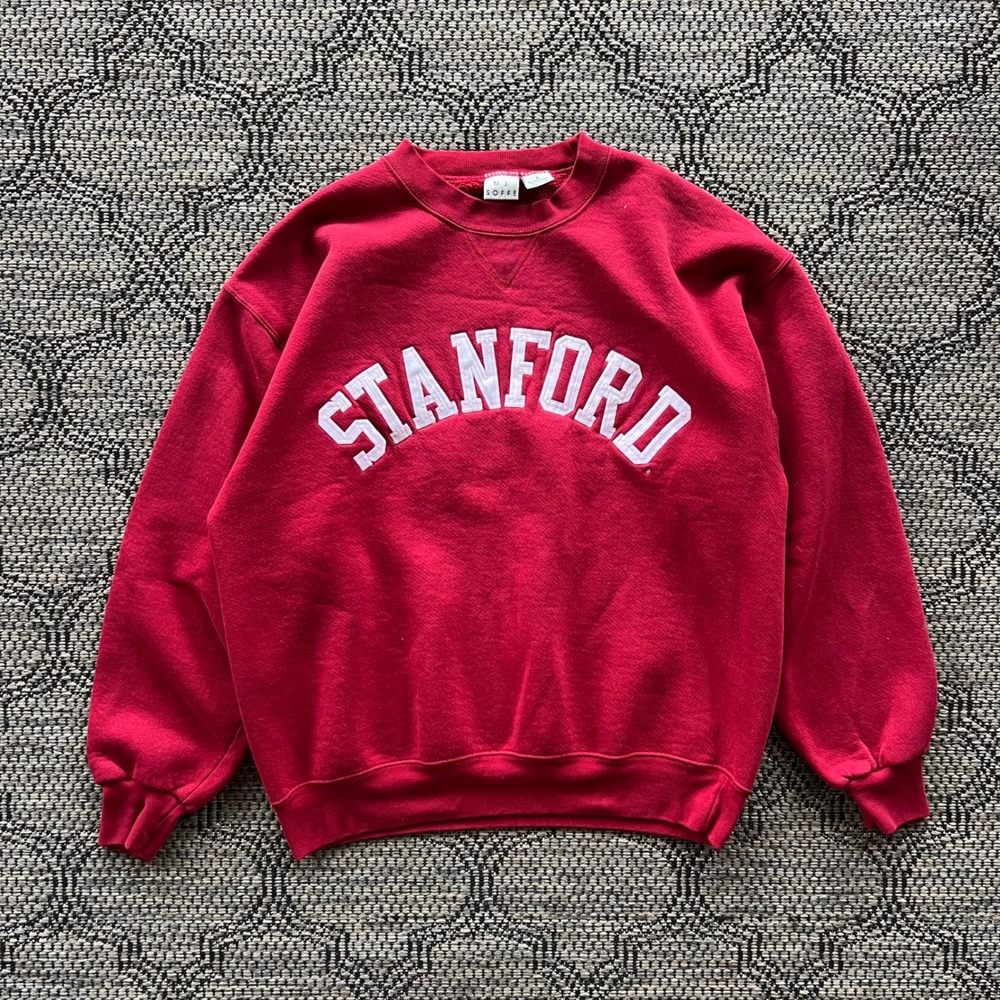 Vintage Stanford Sweatshirt Mens Large Red University Collegiate NCAA Crewneck